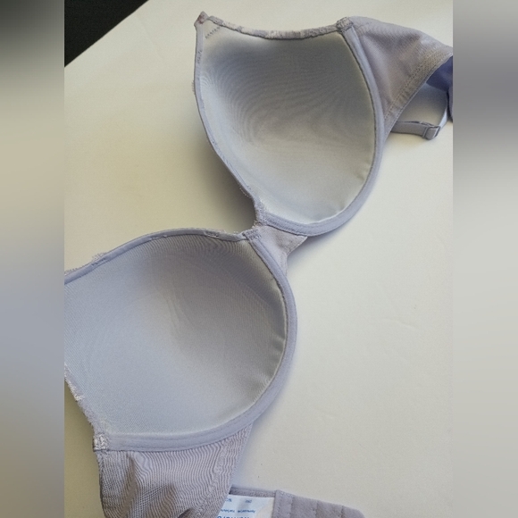 Warner's Underwire Bra Lightly Padded - Women's Size 36C Lavender Lace - Picture 6 of 9